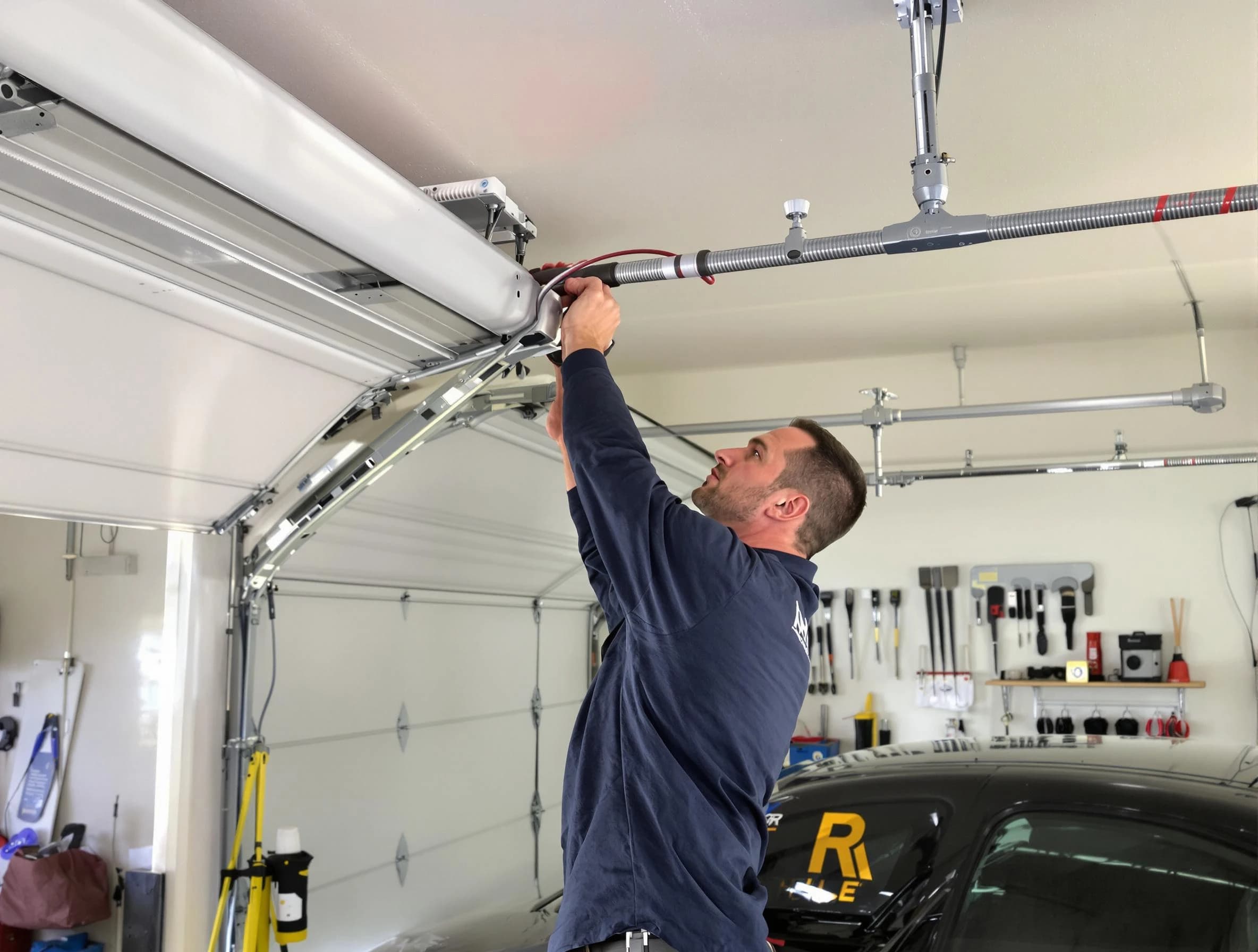 Murfreesboro Garage Door Repair technician performing garage door cable repair in Murfreesboro