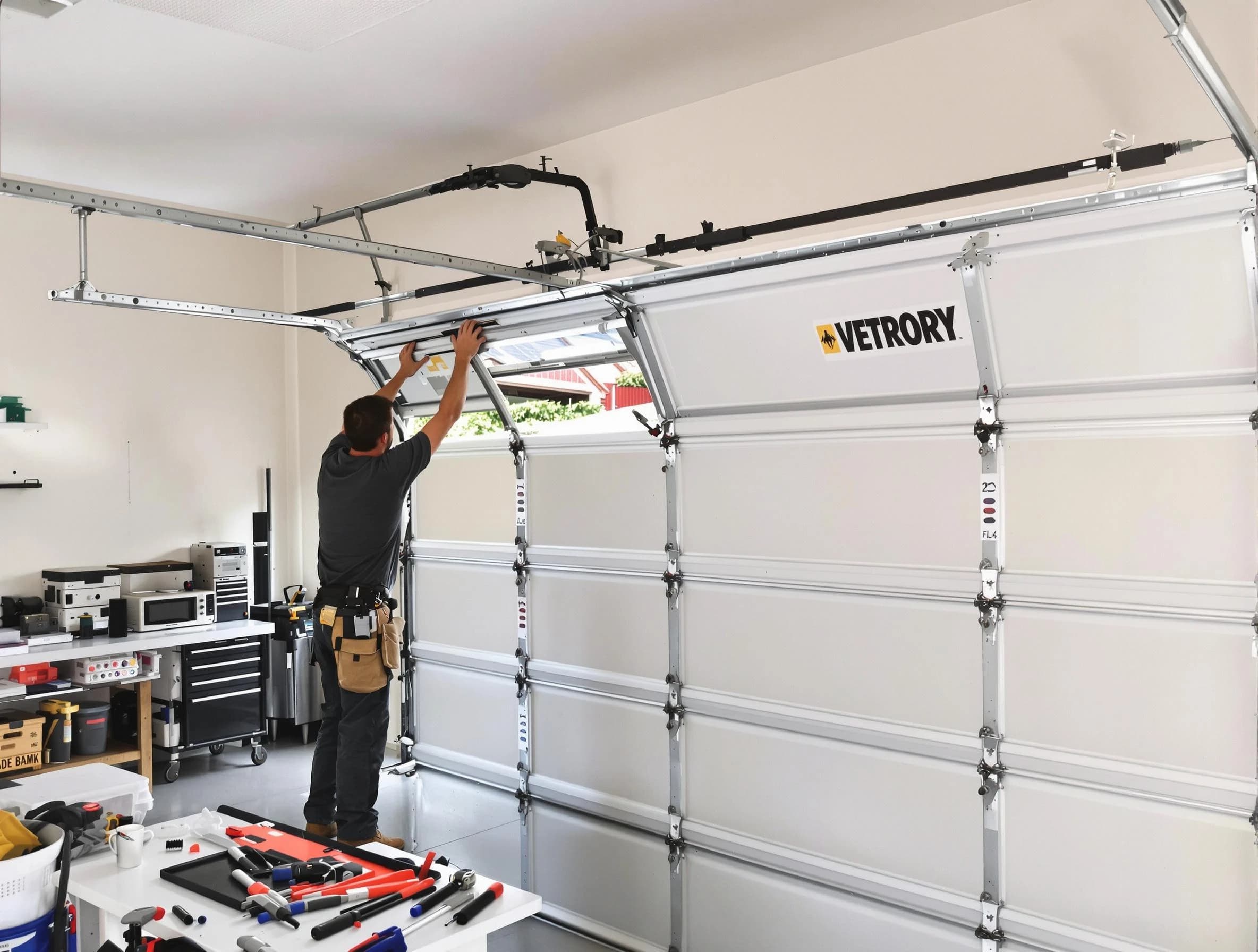 Murfreesboro Garage Door Repair technician performing section replacement in Murfreesboro