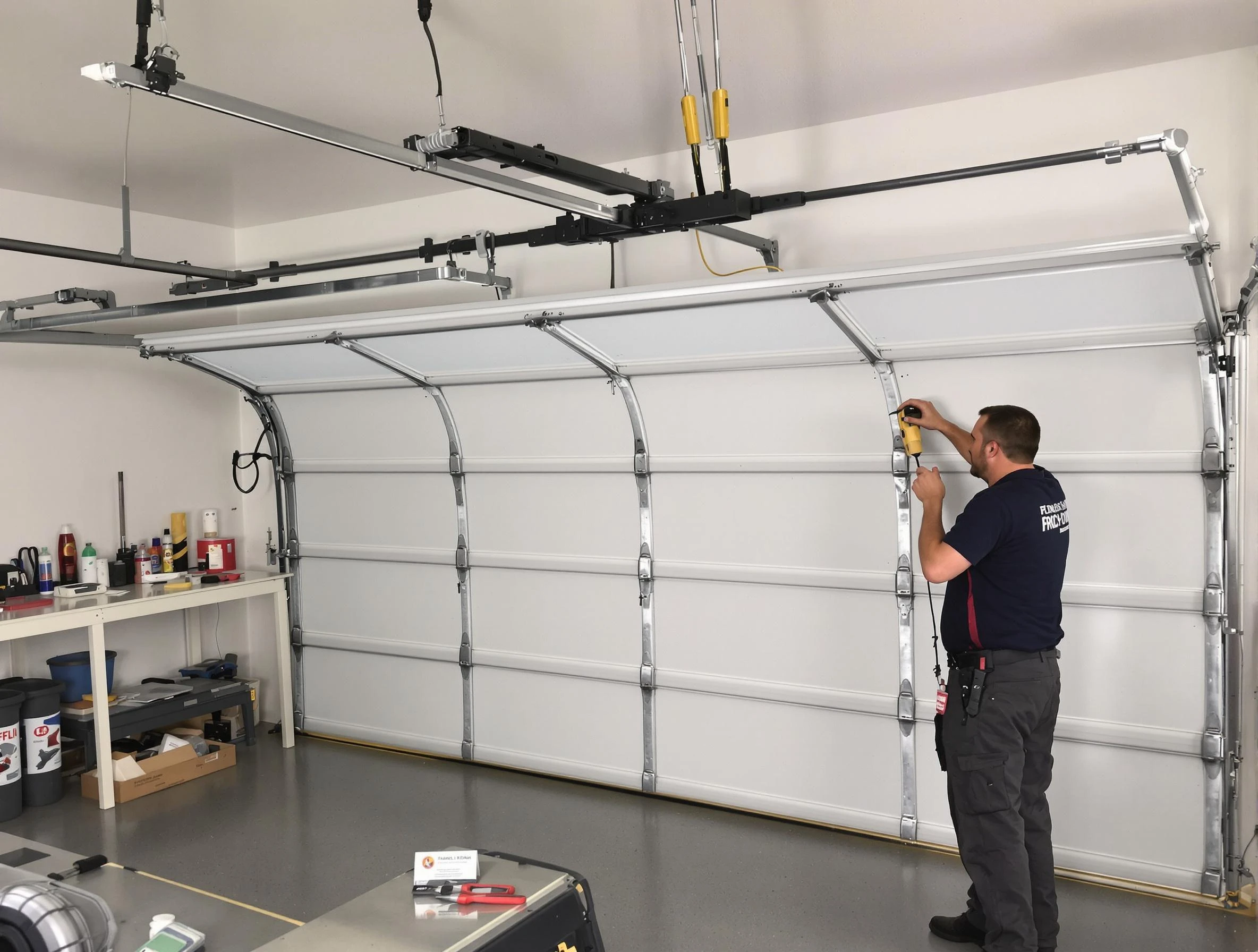 Murfreesboro Garage Door Repair certified technician performing overhead door system repair in Murfreesboro