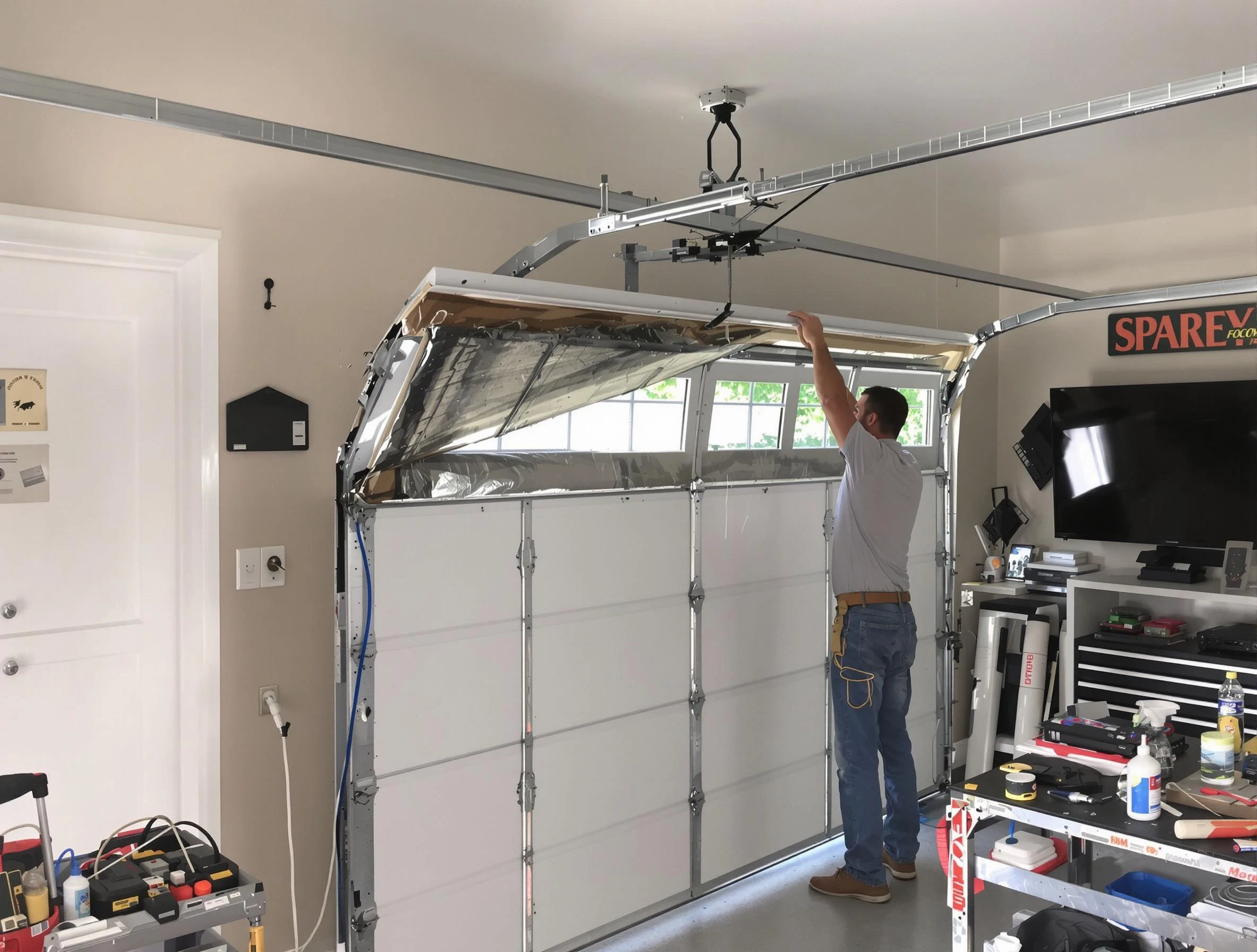 Garage door section replacement by Murfreesboro Garage Door Repair in Murfreesboro